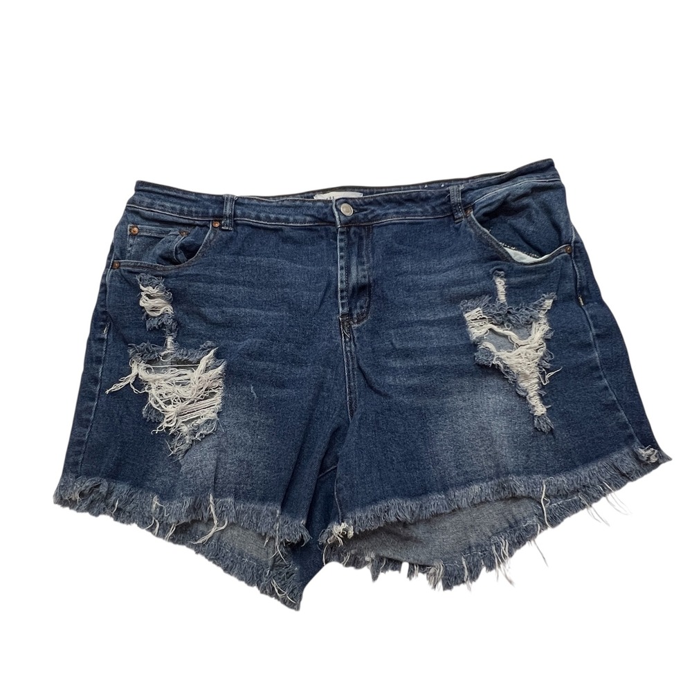 Almost Famous Denim Shorts Women's Size 20 Distressed Frayed Hem Y2K Daisy Dukes